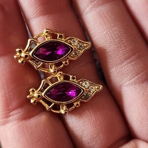 VTG Gold and Purple Earrings